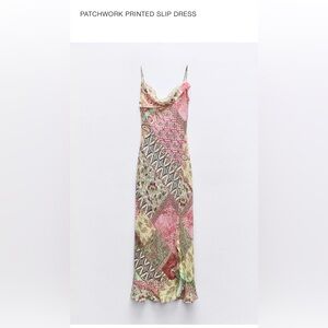 Zara Patchwork Printed Slip Dress